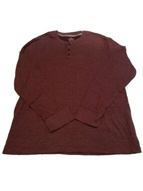 St. John's Bay Long-Sleeve Henley in Maroon
